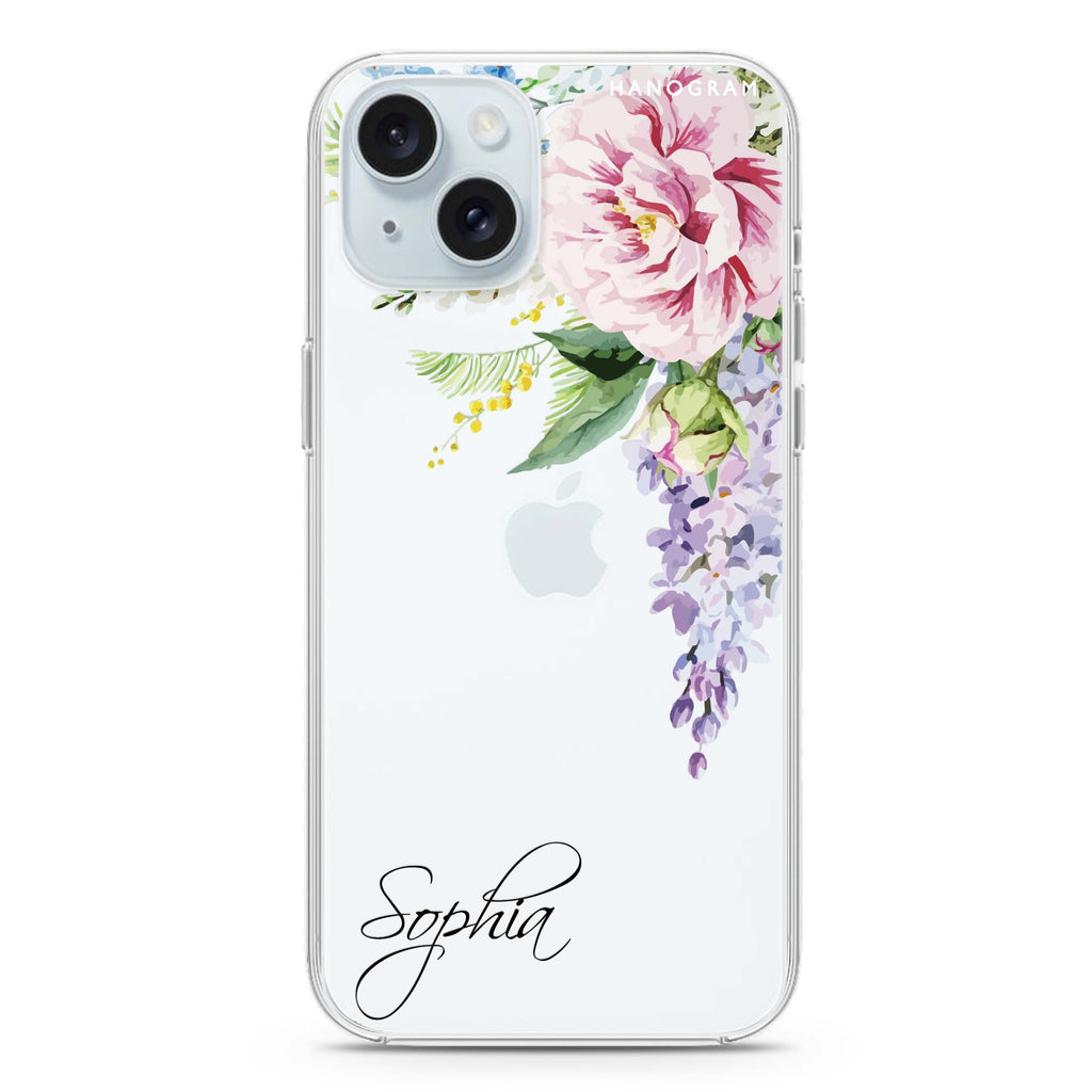 Tropical Floral II iPhone 15 plus Ultra Clear Case