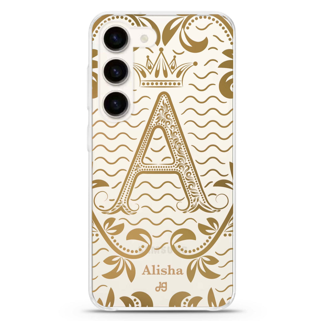 Royal Vintage Monogram Samsung Galaxy S23 Plus Case - Personalized and Stylish Protection