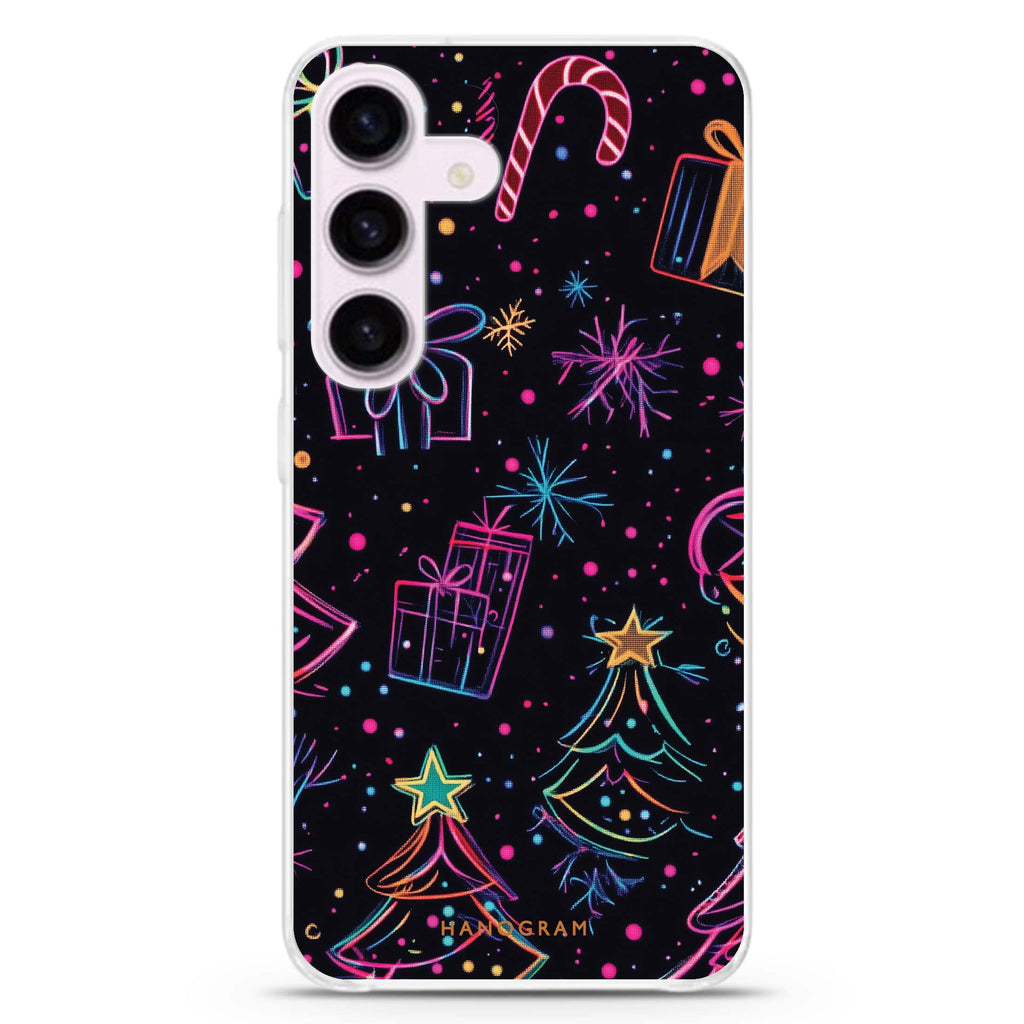 Neon Holiday Glow Galaxy Ultra Clear Case