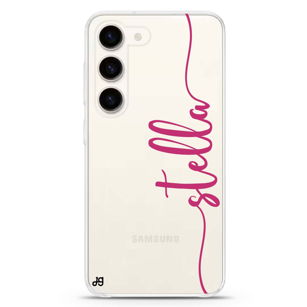 Vertical Script Handwritten Custom Samsung Galaxy S23 Plus Case - Personalized and Stylish Protection