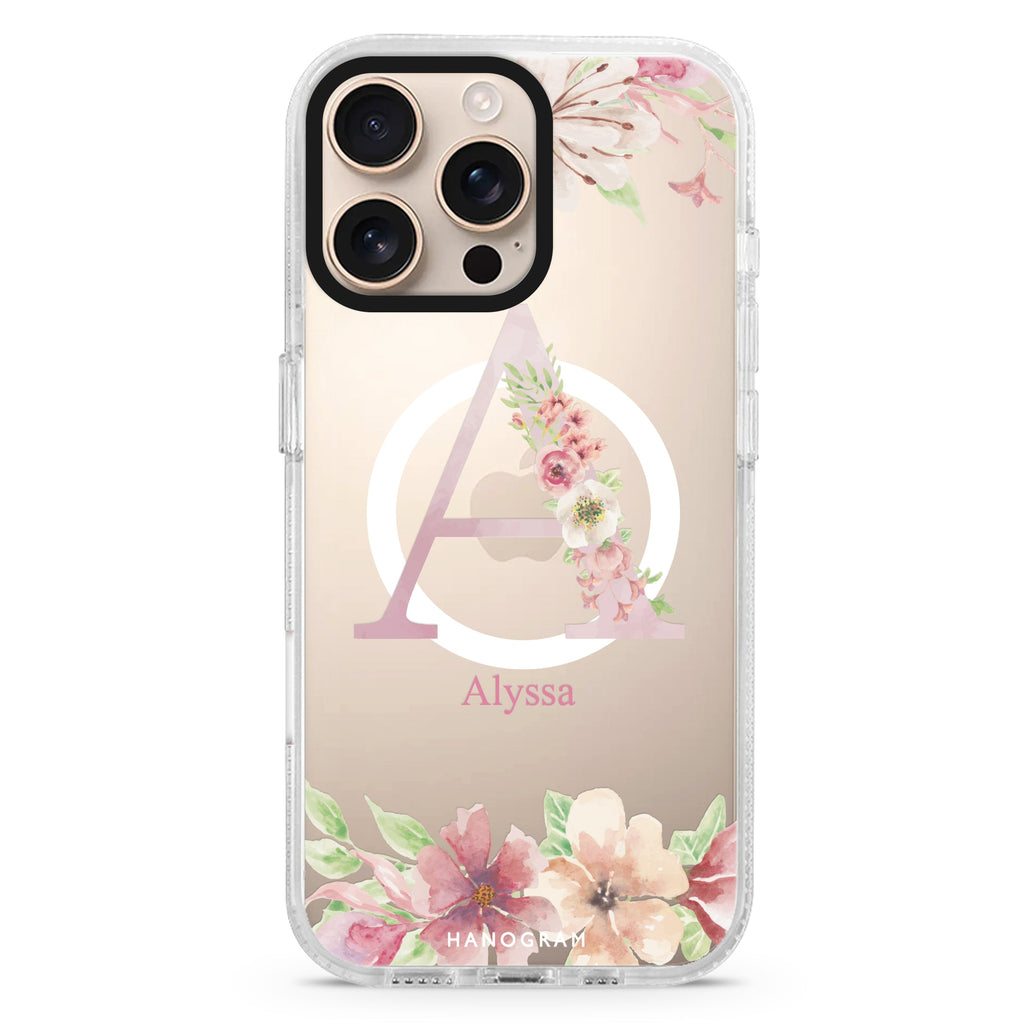 Monogram & Floral iPhone 15 Pro Max MagSafe Compatible Ultra Clear Case