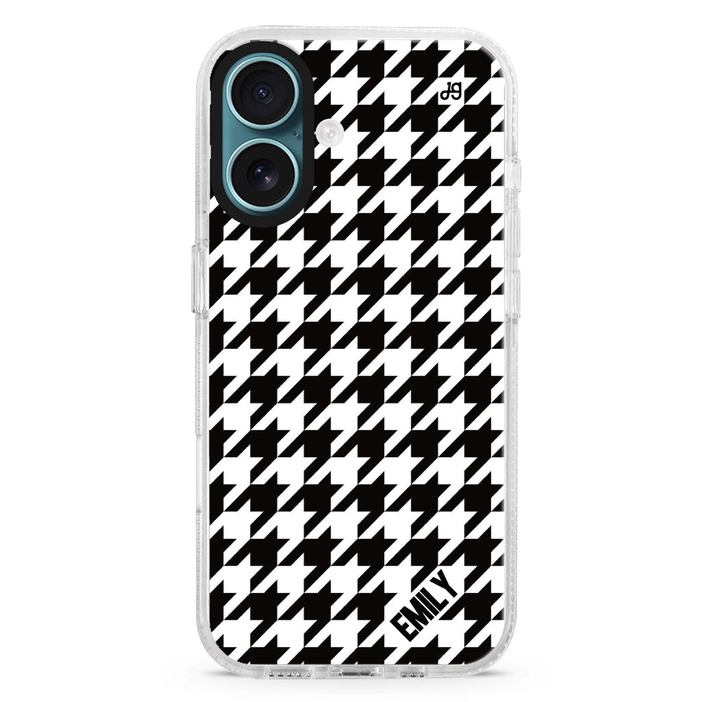 Houndstooth iPhone 16 Plus Ultra Clear Case