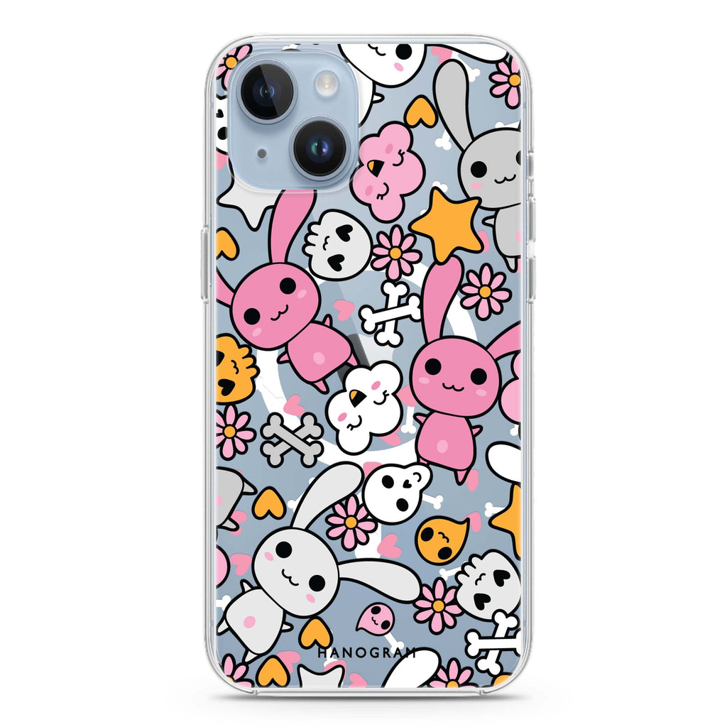 Bunny Doodles iPhone 13 MagSafe Compatible Ultra Clear Case