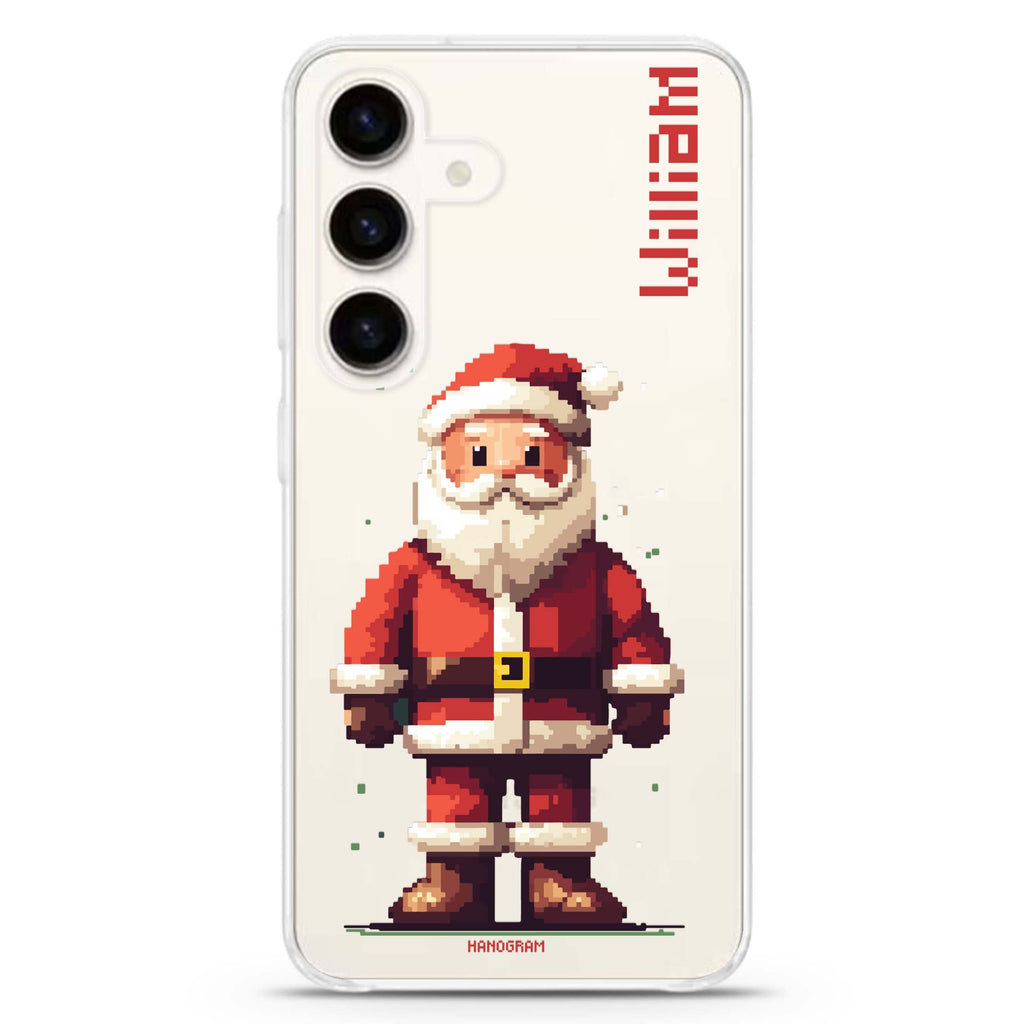 Pixel Santa Cheer Galaxy Ultra Clear Case