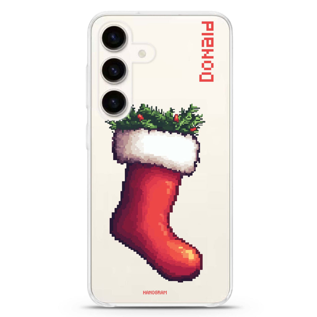 Pixel Stocking Joy Galaxy Ultra Clear Case