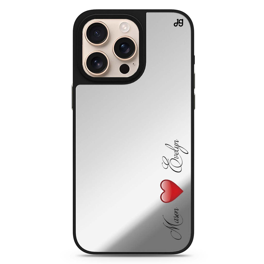 Reflective iPhone 16 Pro Mirror Case – You & Me Design