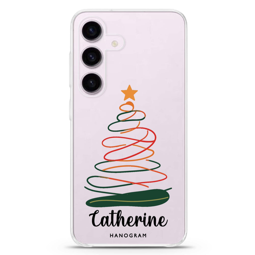 Festive Line Tree Galaxy Ultra Clear Case