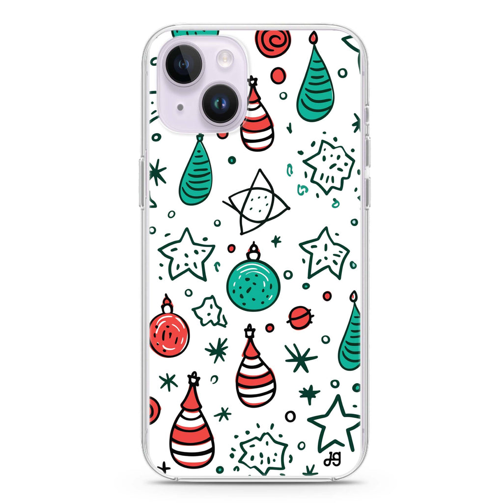 Christmas Doodle Dreams iPhone 13 MagSafe Compatible Ultra Clear Case