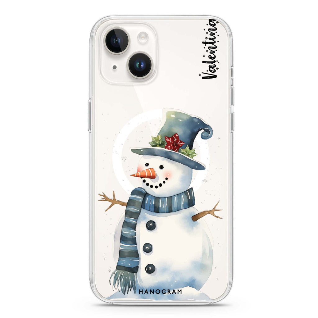 Cheerful Snowman iPhone 13 MagSafe Compatible Ultra Clear Case