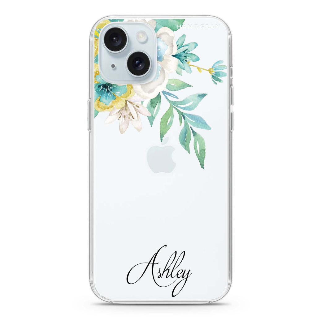 Watercolor Flowers iPhone 15 Ultra Clear Case