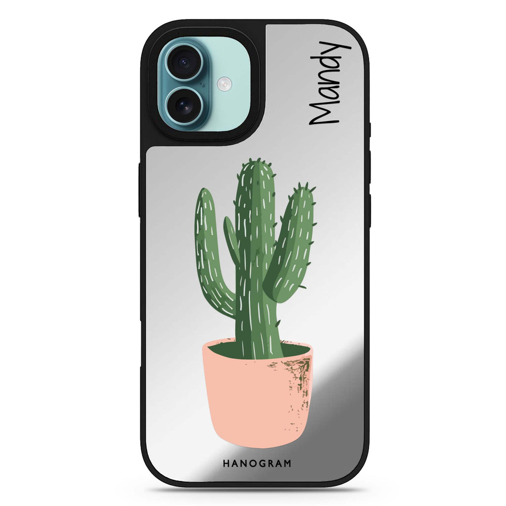 Reflective iPhone 16 Mirror Case – Cacti Delight Design