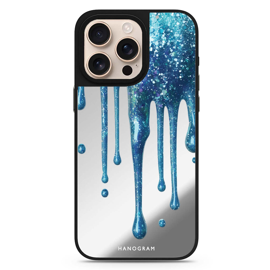 Reflective iPhone 16 Pro Mirror Case – Gleaming Drips Design