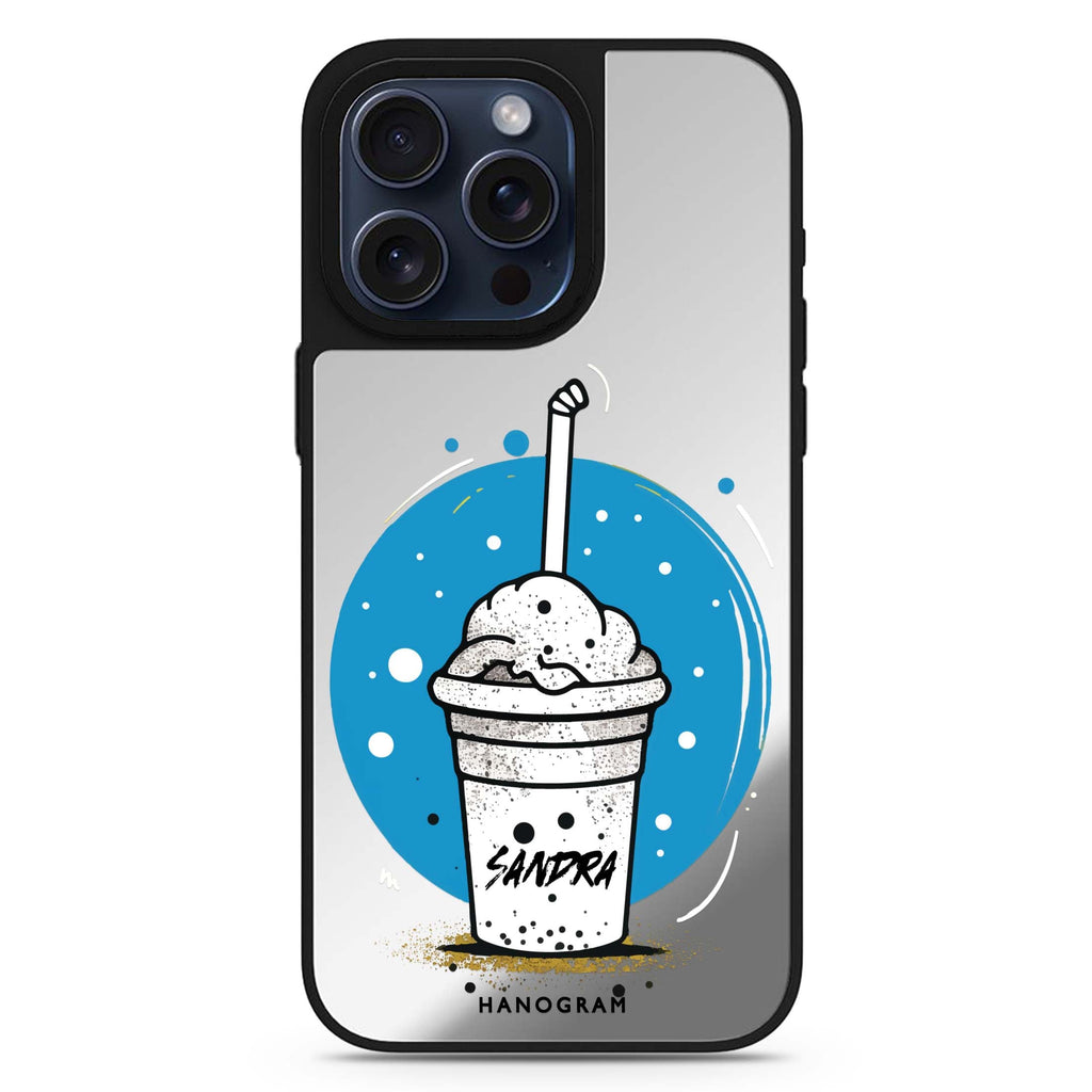 Reflective MagSafe Compatible iPhone 16 Mirror Case – Frosty Delight Design
