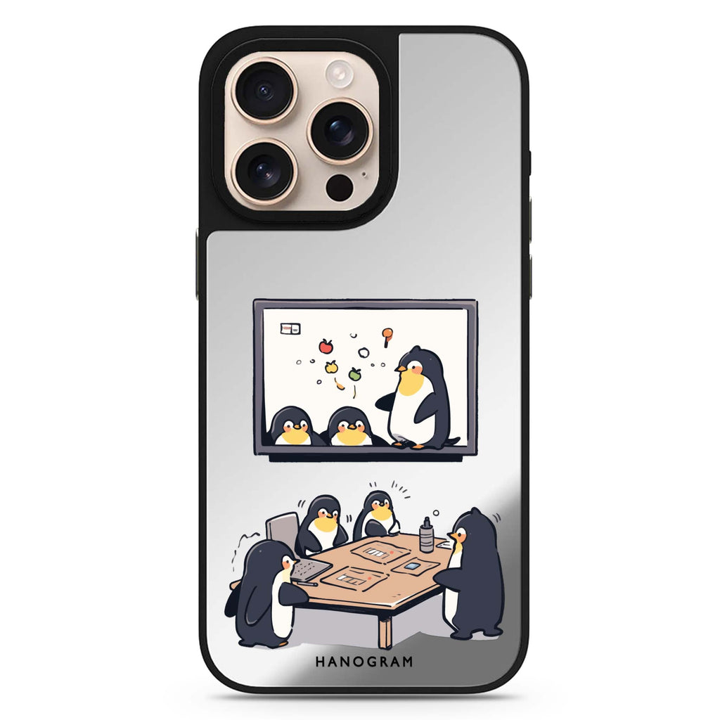 Reflective iPhone 16 Pro Mirror Case – Penguin Presentation Design