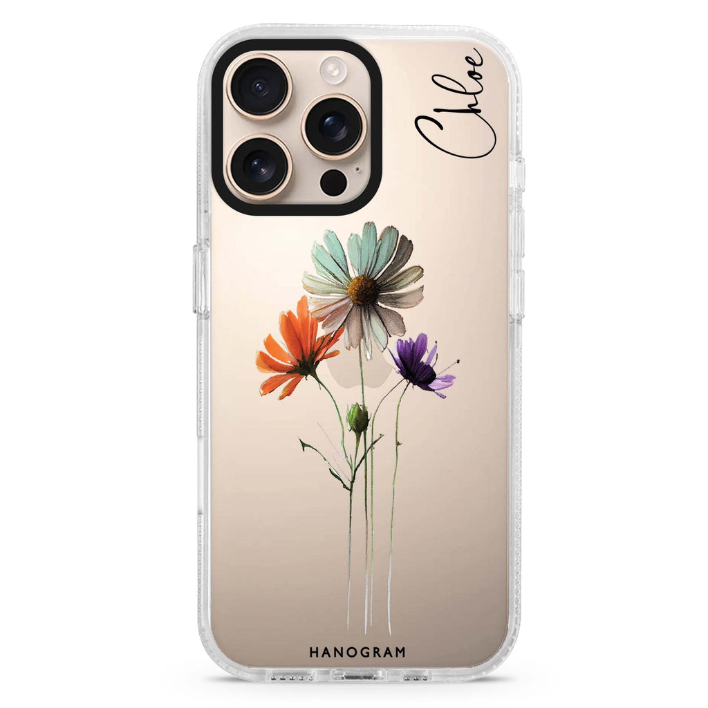 A watercolour floral iPhone 14 Pro Ultra Clear Case