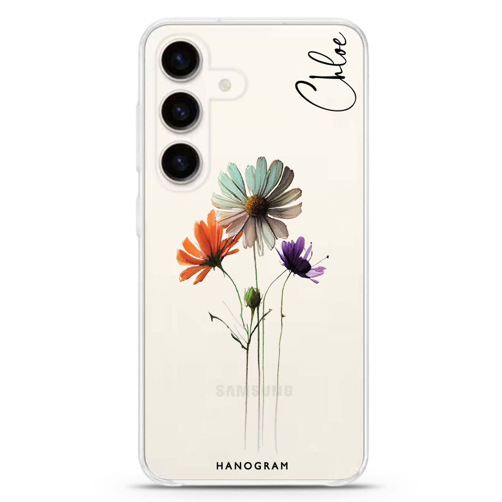 A watercolour floral Samsung Galaxy Ultra Clear Case