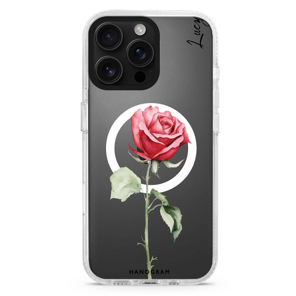 Rose Radiance iPhone 15 Pro Max MagSafe Compatible Ultra Clear Case