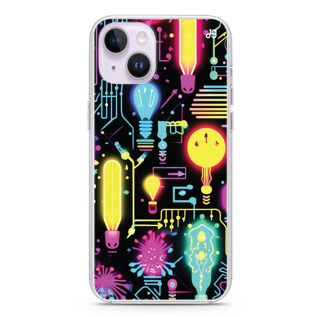 Neon Cascade iPhone 14 Plus Ultra Clear Case