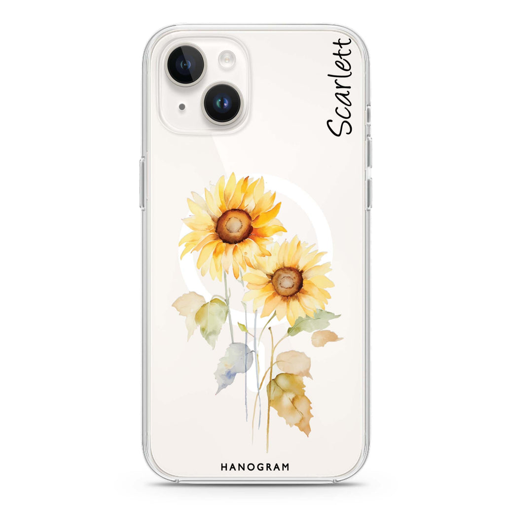 Sunny Blooms iPhone 15 MagSafe Compatible Ultra Clear Case