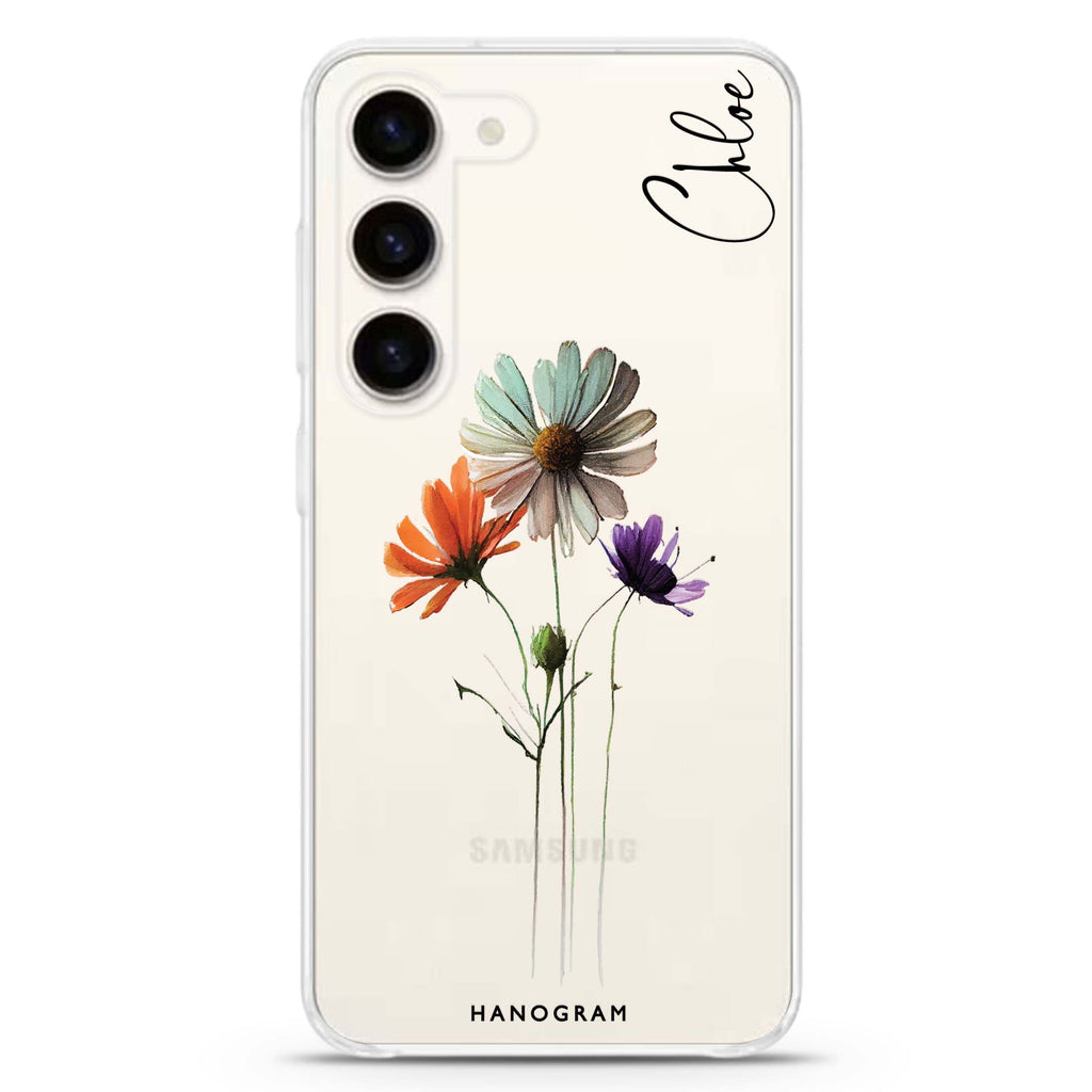 A watercolour floral Samsung Galaxy S23 Plus Case - Personalized and Stylish Protection