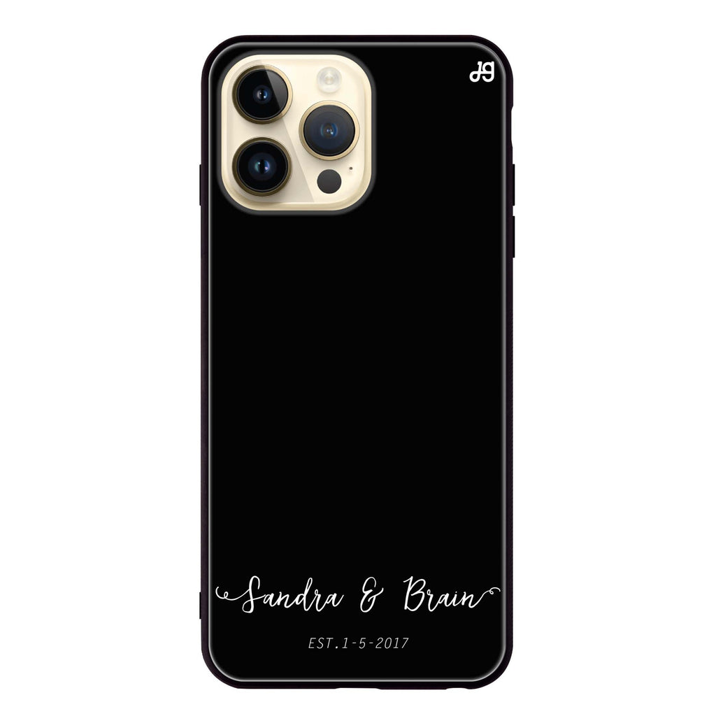 You & Me & Our Date iPhone 14 Pro Glass Case