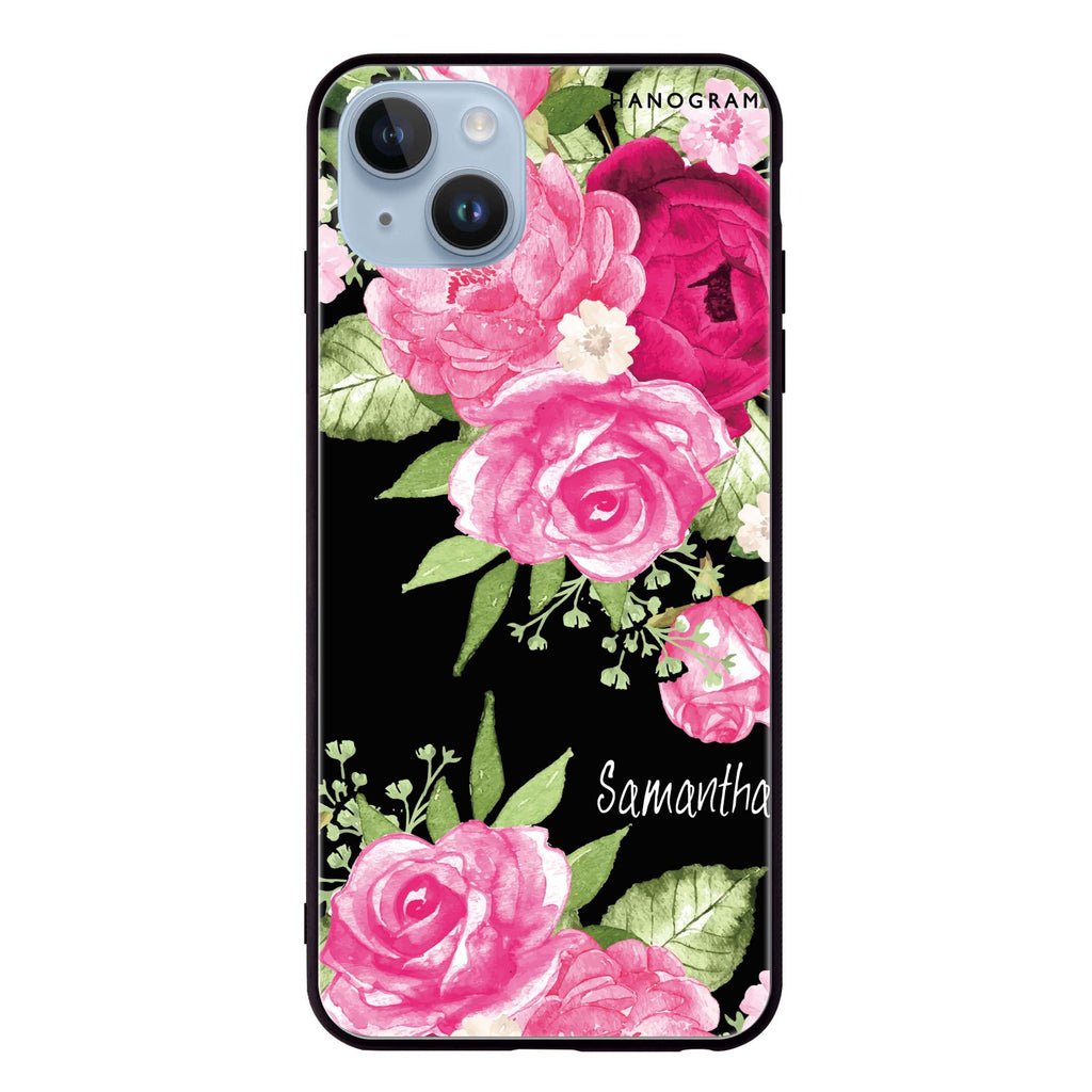 Watercolor Rose iPhone 14 Glass Case