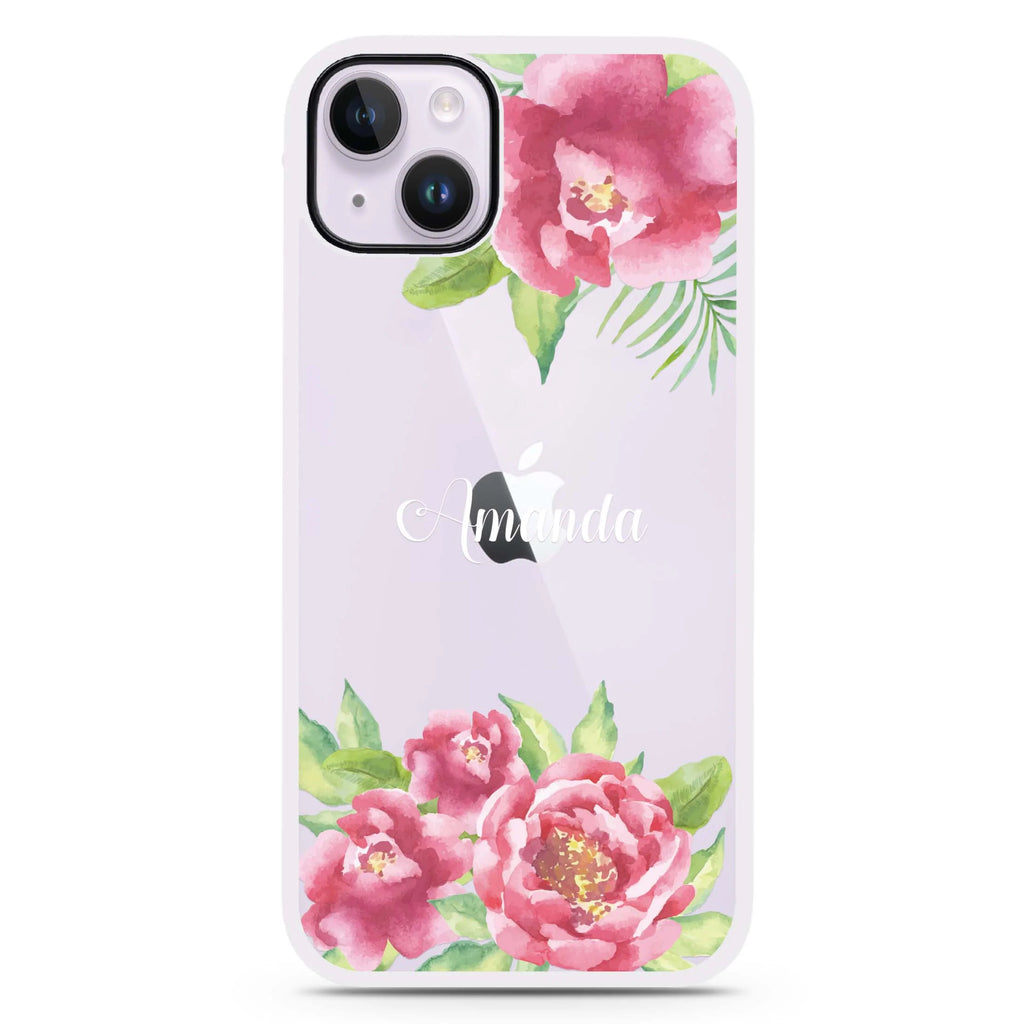 Watercolor Paeonia iPhone 14 Plus Impact Guard Bumper Case