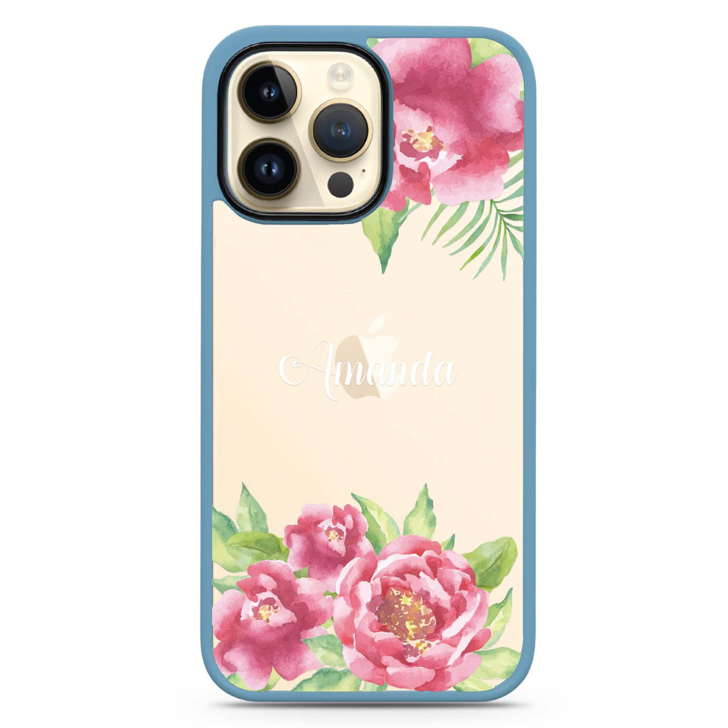 Watercolor Paeonia iphone 13 pro max Impact Guard Bumper Case