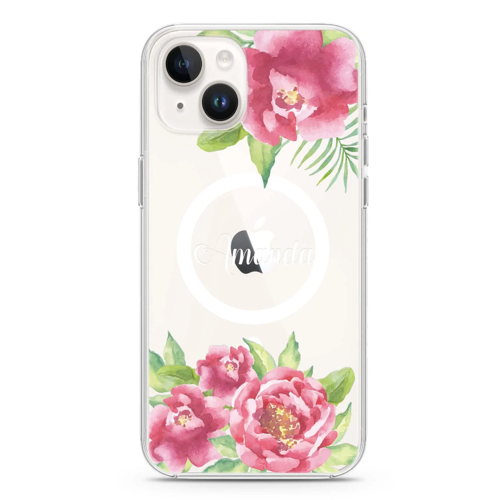 Watercolor Paeonia iPhone 13 MagSafe Compatible Ultra Clear Case