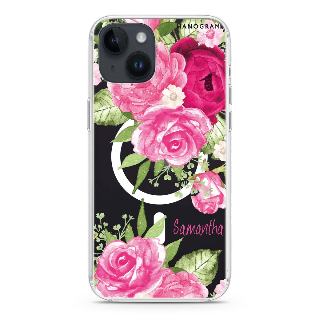 Watercolor Rose iPhone 13 MagSafe Compatible Ultra Clear Case