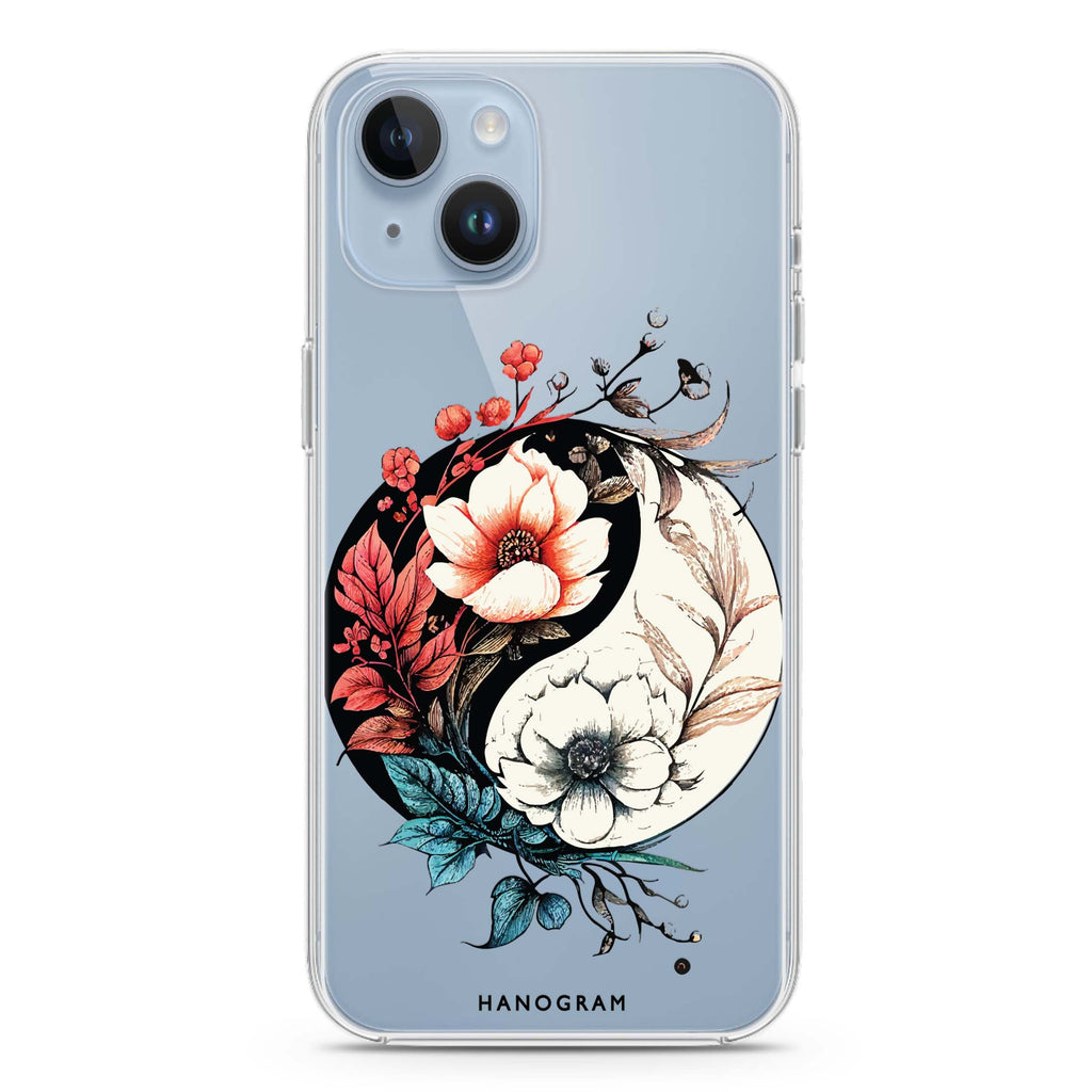 Pretty Floral & Tai Chi iPhone 14 Plus Ultra Clear Case