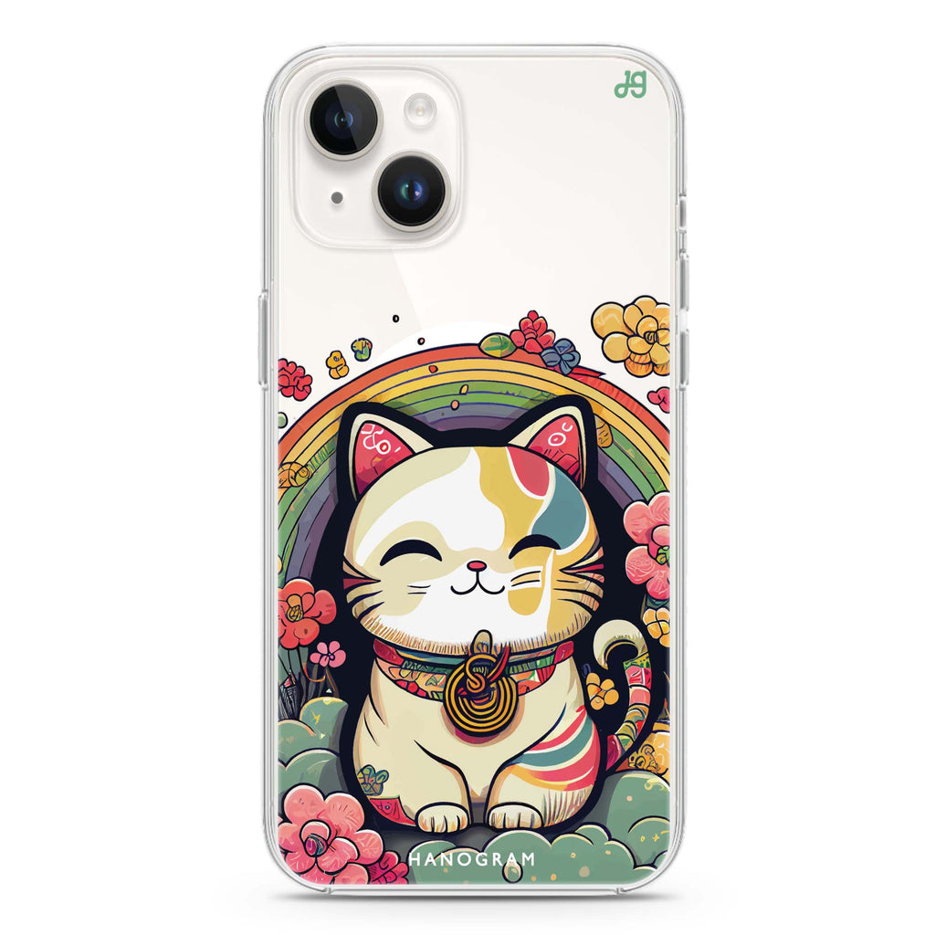 Japanese Lucky Cat iPhone 13 MagSafe Compatible Ultra Clear Case