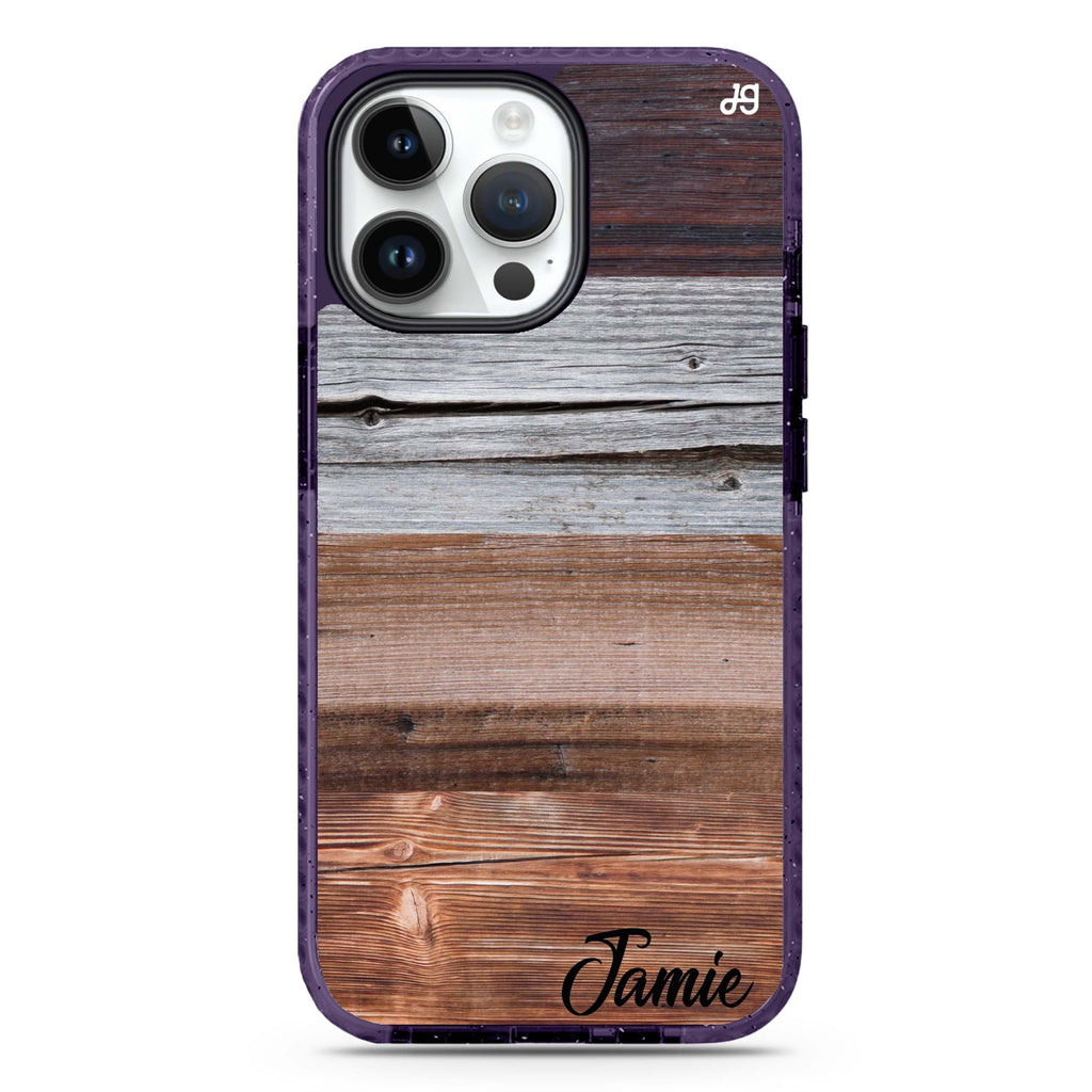 Wood Grain Varigegated iPhone 14 Pro Max MagSafe Compatible Durashock Case