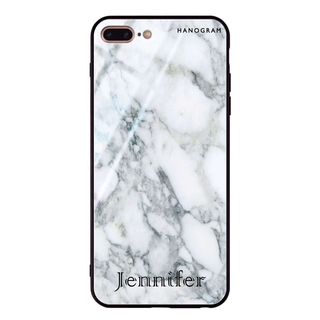 Powder Gray And White Marble II iPhone 7 Plus Glass Case