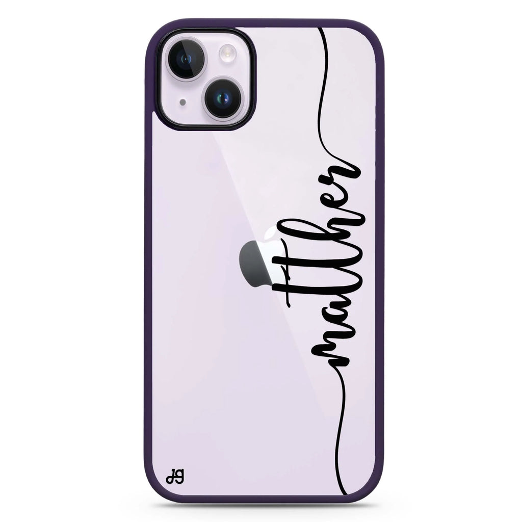 Vertical Script Handwritten Custom iPhone 14 Plus Impact Guard Bumper Case