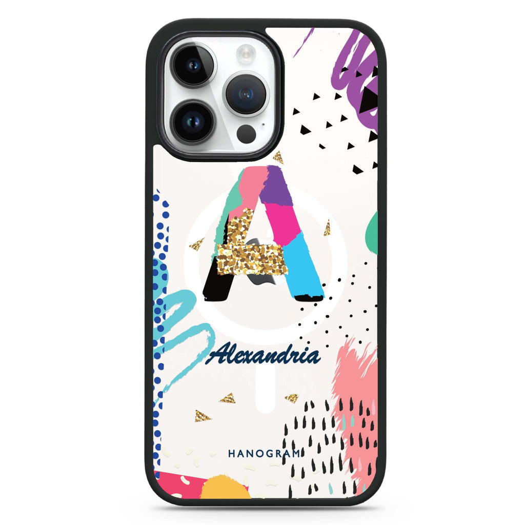 Artistic Monogram IV iPhone 14 Pro MagSafe Compatible Impact Guard Bumper Case
