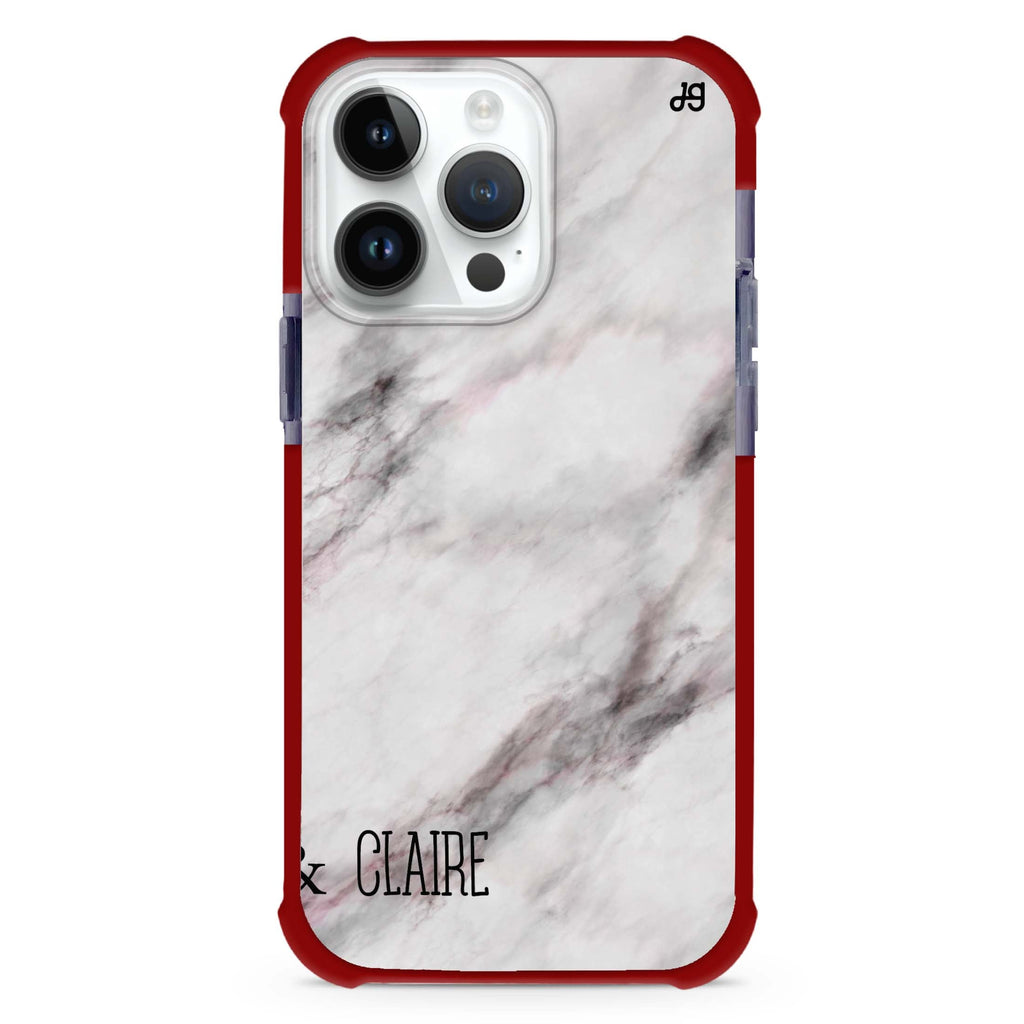 White Marble iPhone 12 Pro Max MagSafe Compatible Ultra Shockproof Case
