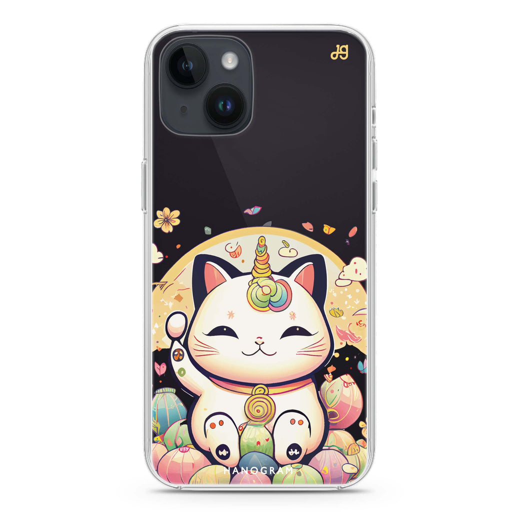 Cute Lucky Cat iPhone 14 Plus Ultra Clear Case