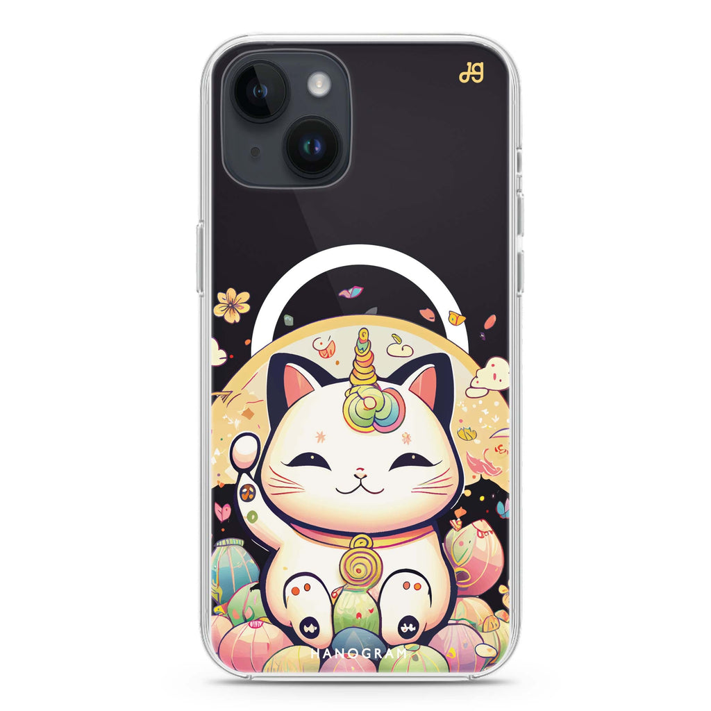 Cute Lucky Cat iPhone 13 MagSafe Compatible Ultra Clear Case