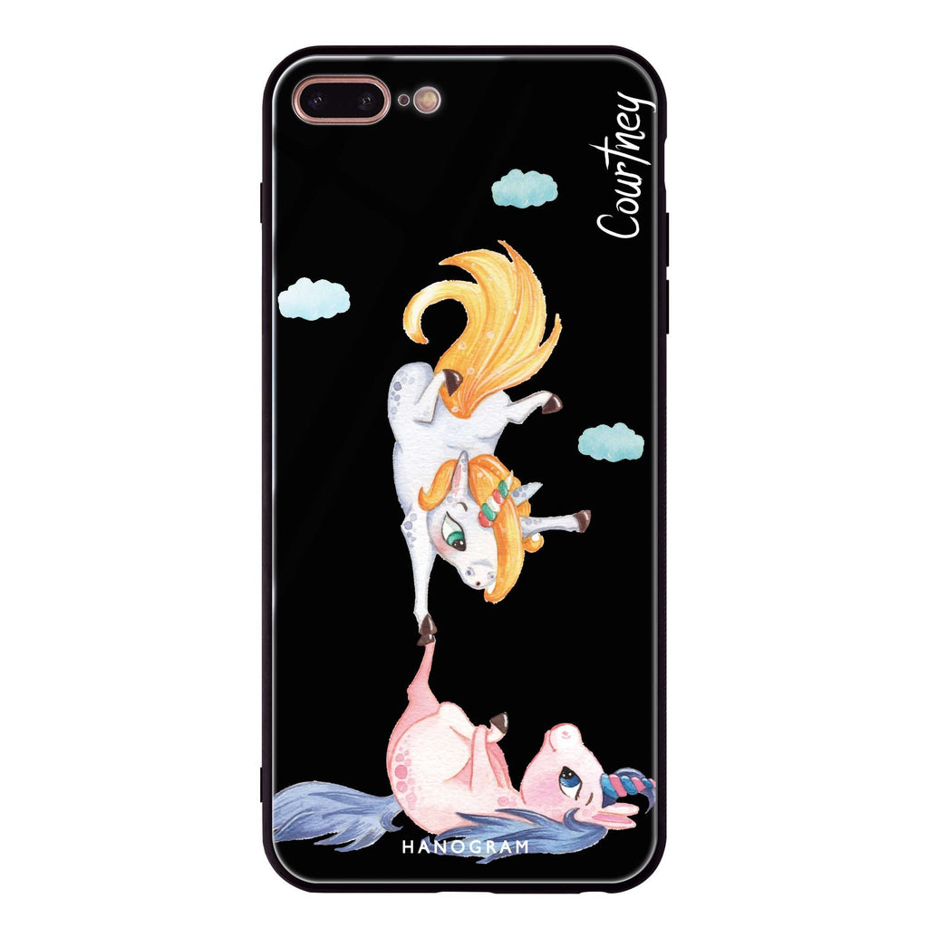 Rainbow Unicorn Dancing iPhone 7 Plus Glass Case