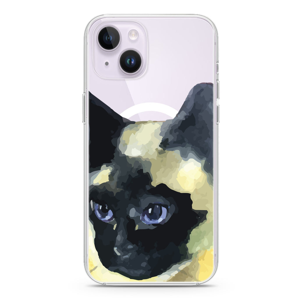 Watercolour Cat iPhone 13 MagSafe Compatible Ultra Clear Case