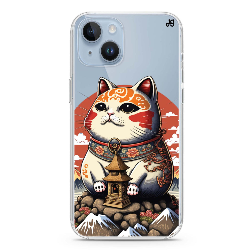 Cat with Fuji Mountain iPhone 14 Plus Ultra Clear Case