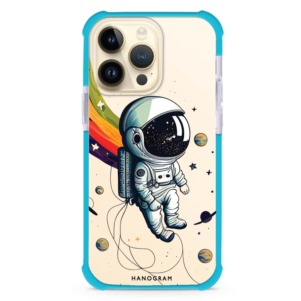 Astronaut in rainbow iPhone 14 Pro Max Ultra Shockproof Case