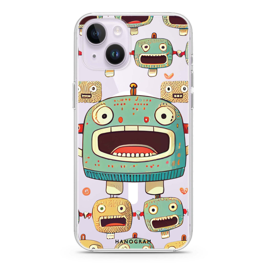 Cute robots iPhone 13 MagSafe Compatible Ultra Clear Case