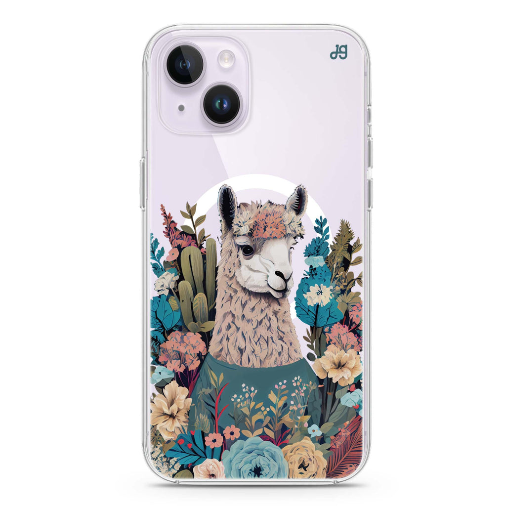 Lama in the garden iPhone 13 MagSafe Compatible Ultra Clear Case