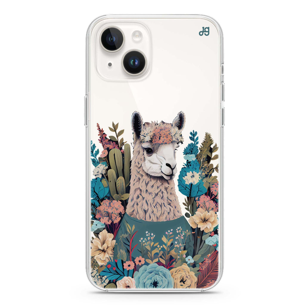 Lama in the garden iPhone 14 Plus Ultra Clear Case