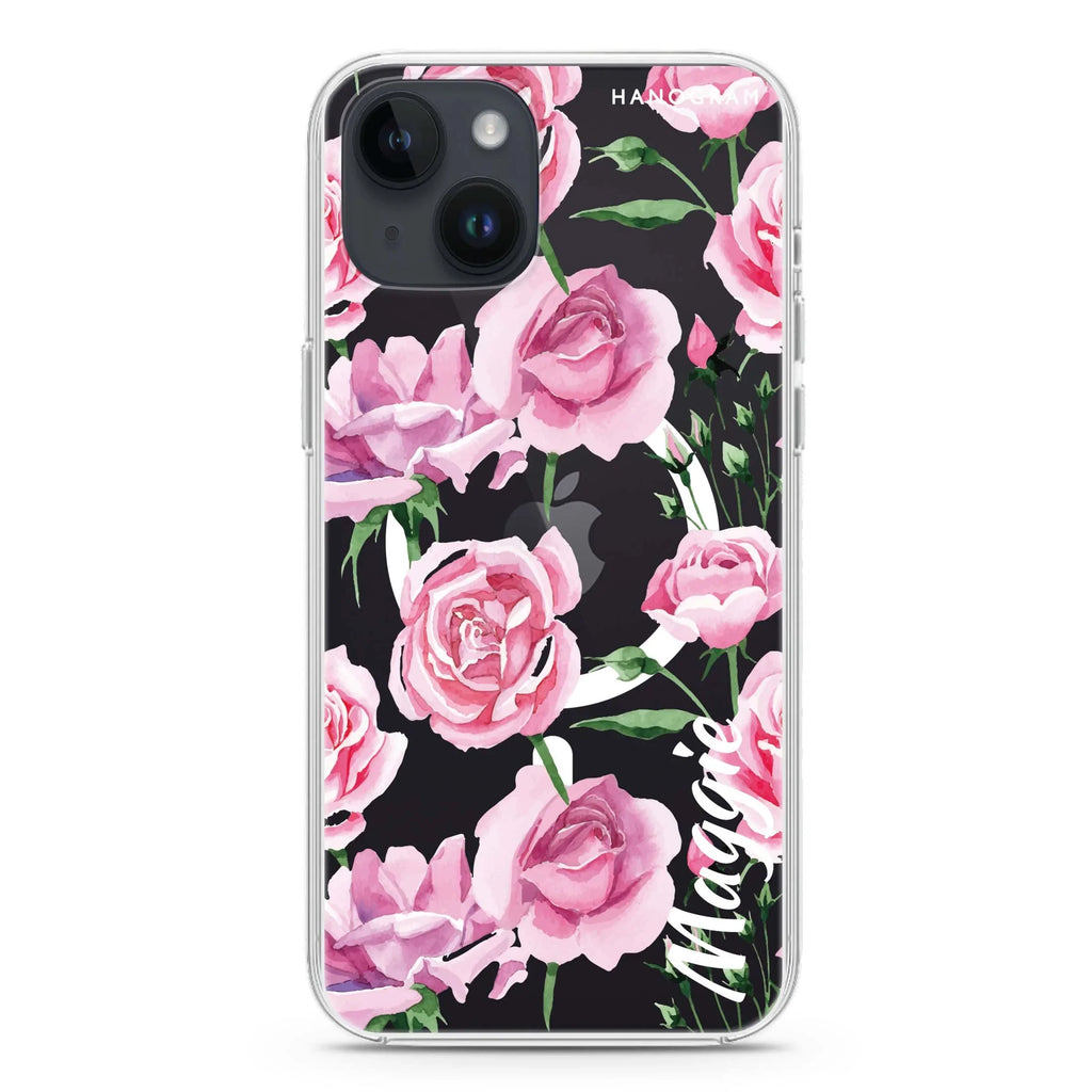 Pink Rose iPhone 13 MagSafe Compatible Ultra Clear Case