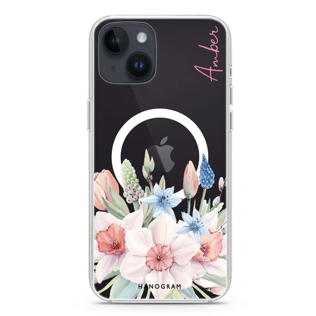 My Glamour Floral iPhone 13 MagSafe Compatible Ultra Clear Case