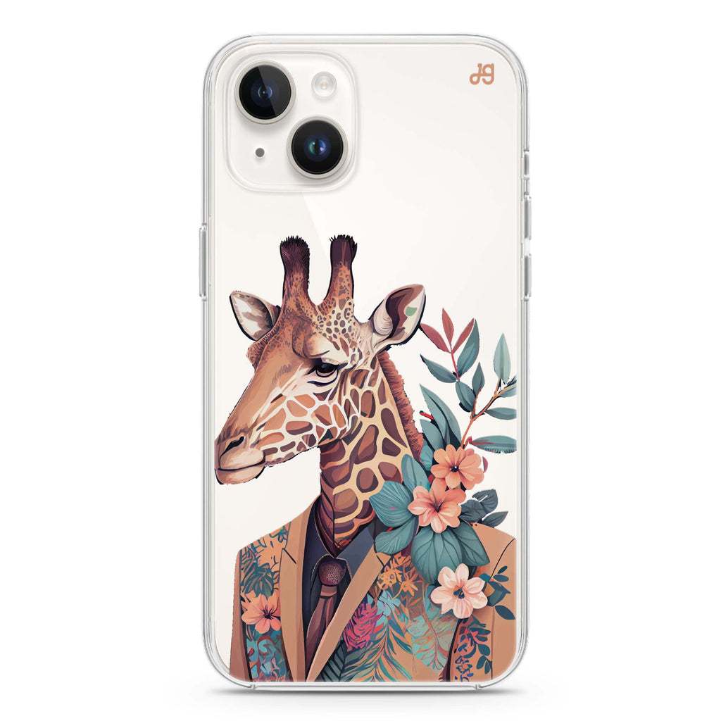 Giraffe & floral iPhone 14 Plus Ultra Clear Case