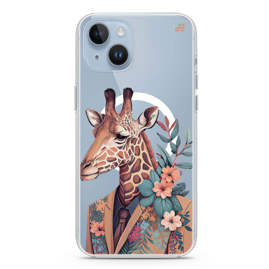 Giraffe & floral iPhone 13 MagSafe Compatible Ultra Clear Case